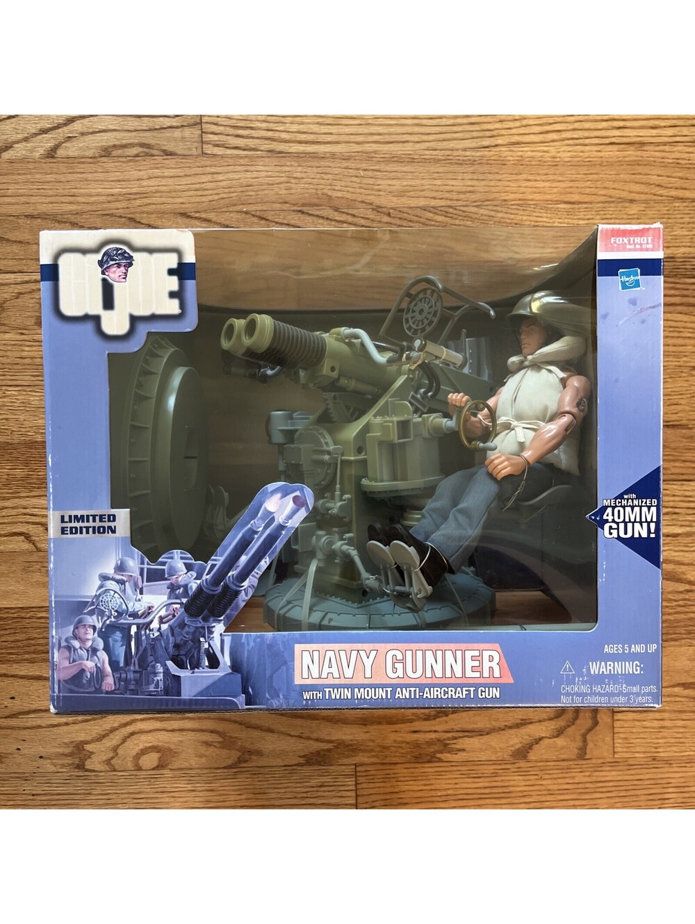 Hasbro G.I. Joe Navy Gunner Action Figure with Twin Mount Anti-Aircraft Gun: New